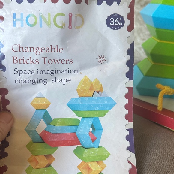 Vibrant Geometric Stacking Blocks Set - Picture 2 of 4